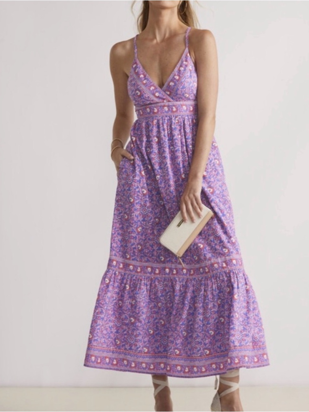 Vineyard Vines Katama Tile Maxi with Open Back and Spaghetti Straps Large EUC